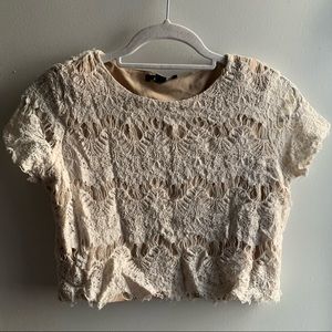 Cream Lace Crop Top Forever 21